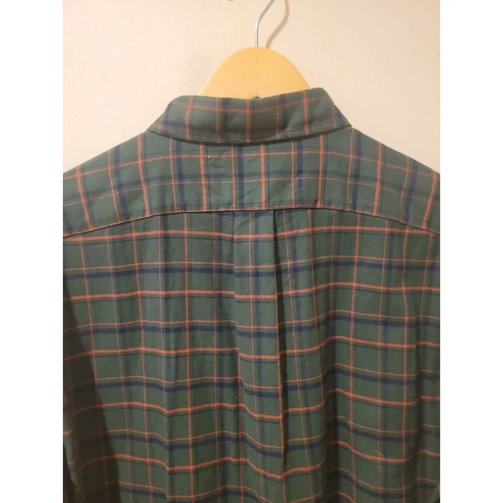 NWT J. Crew Shirt Slim Brushed Twill Flannel Top in Green Play Plaid Size L